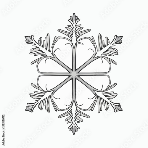 Intricate Snowflake Design  A Delicate Illustration of Winter's Beauty