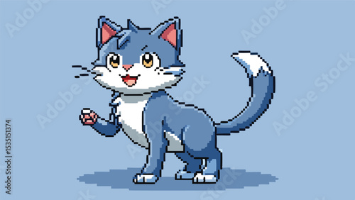 Pixel Character of Cute Cat