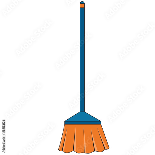 Illustration of Orange and Blue Broom