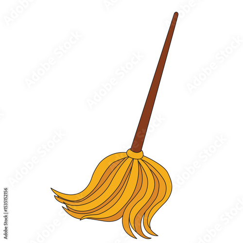 Illustration of a Yellow String Mop