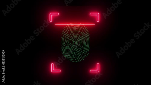 Fingerprint, printed circuit, releasing binary codes, microchip concept and data processing and digital identification concept. Businessman showing animation of fingerprint scanner.