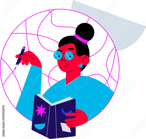 Hand-drawn cartoon flat vector illustrations, suitable for business office, shopping in malls, education and learning, and technological life