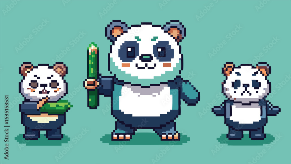 Pixel Art Panda Character