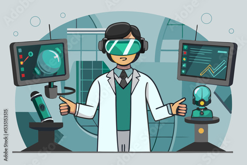 Scientist Using VR Technology to Develop Futuristic AI and Robotics