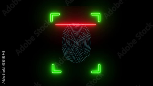 Fingerprint, printed circuit, releasing binary codes, microchip concept and data processing and digital identification concept. Businessman showing animation of fingerprint scanner.