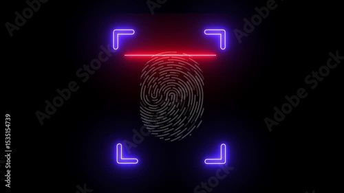 Fingerprint, printed circuit, releasing binary codes, microchip concept and data processing and digital identification concept. Businessman showing animation of fingerprint scanner.