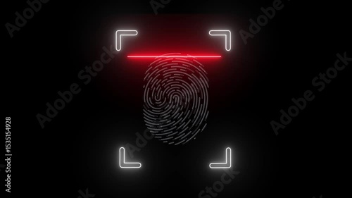 Fingerprint, printed circuit, releasing binary codes, microchip concept and data processing and digital identification concept. Businessman showing animation of fingerprint scanner.