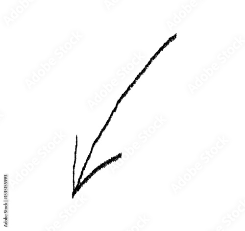 Doodle emphasis arrow vector icon. Design grunge arrow, grunge brush line, curve wave.