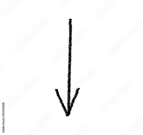 Doodle emphasis arrow vector icon. Design grunge arrow, grunge brush line, curve wave.
