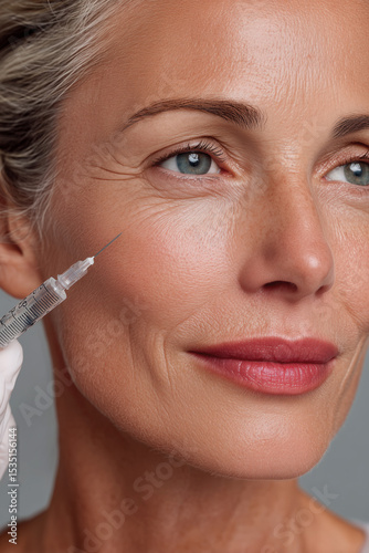 woman undergoes a hyaluronic acid injection