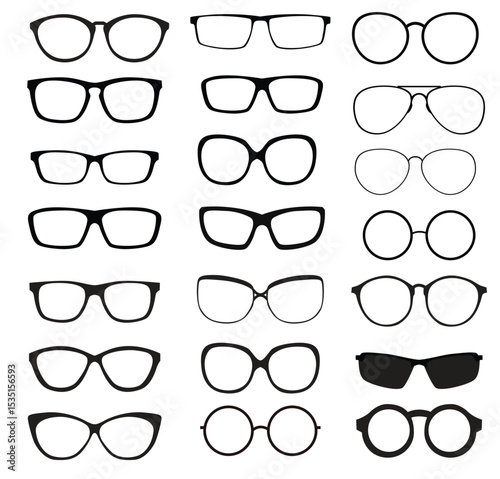 set of glasses vector