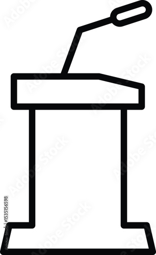 lectern icon from education collection. Thin linear lectern, podium, tribune outline icon. Outline tribune icon, symbol for web and mobile

