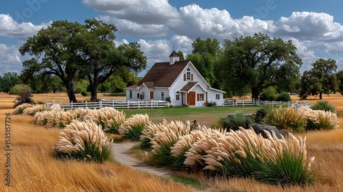 Rustic wooden barn in countryside landscape high resolution picture