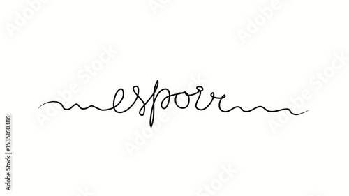 Hope text in French. One line drawing doodle hand drawn. Video 4k  object illustration, minimalism hand drawn sketch design modern new