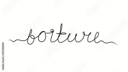 
Car text in French. One line drawing doodle hand drawn. Video 4k  object illustration, minimalism hand drawn sketch design modern new