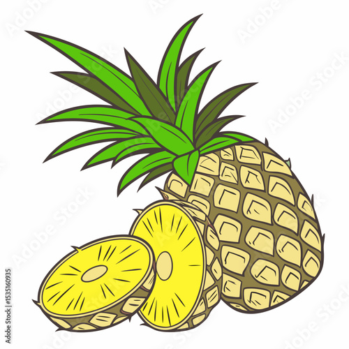 pineapple on a white background