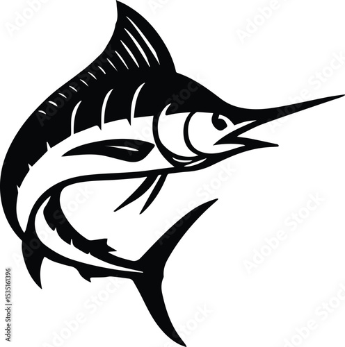 Blue Marlin Fish Design on transparent background