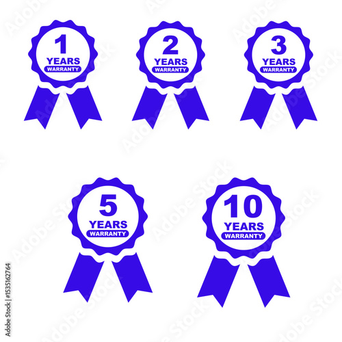 1 to 5 Year Warranty Labels – Guarantee Badge Stickers for Product Protection