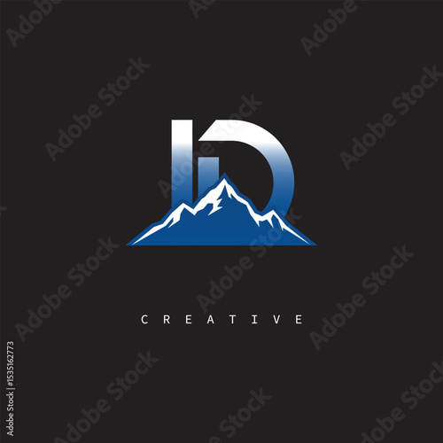 ID Creative Mountain Logo – Bold Gradient Letter mark Branding Design for Business & Outdoor Brands