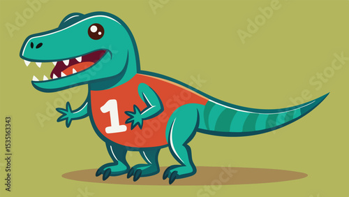 Tyrannosaurus rex dinosaur in bold vector illustration style