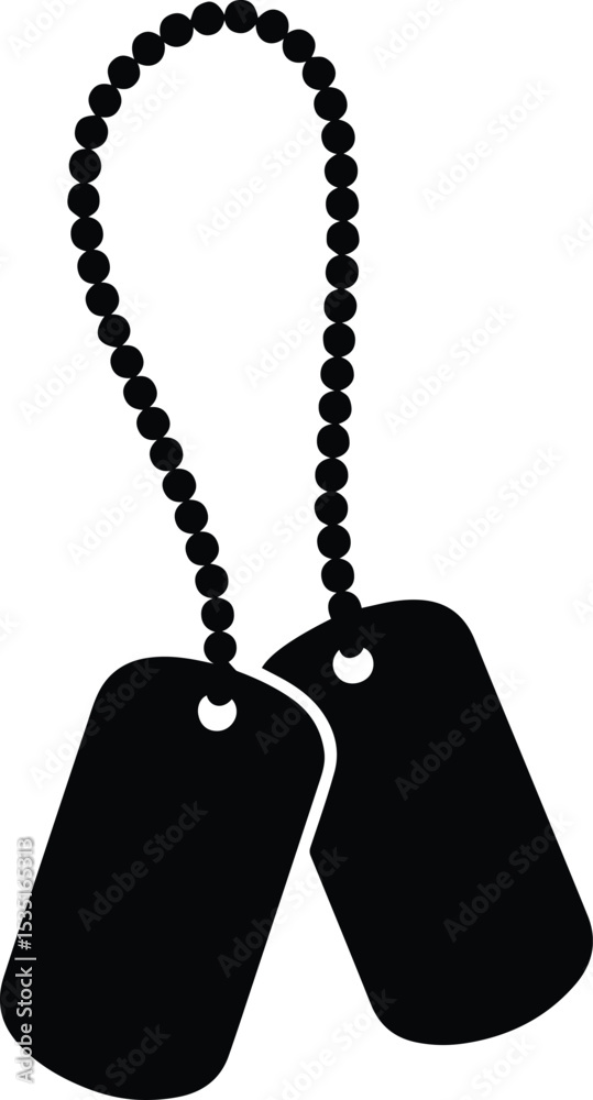 Fototapeta premium Military id tags silhouette - Dog tags design