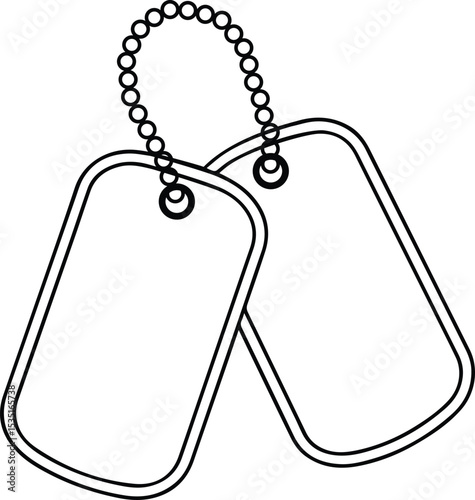 Military id tags outline - Dog tags design