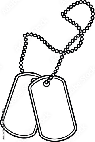 Military id tags outline - Dog tags design