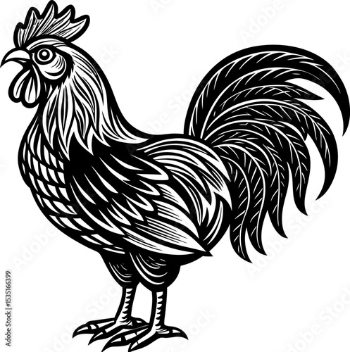 rooster isolated on white background