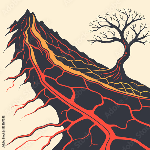 Lava Flow Texture Vector