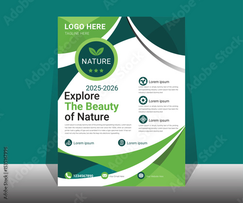 A serene poster design capturing the harmony of nature with lush landscapes, soft colors, and peaceful scenery that inspires calm and wonder.