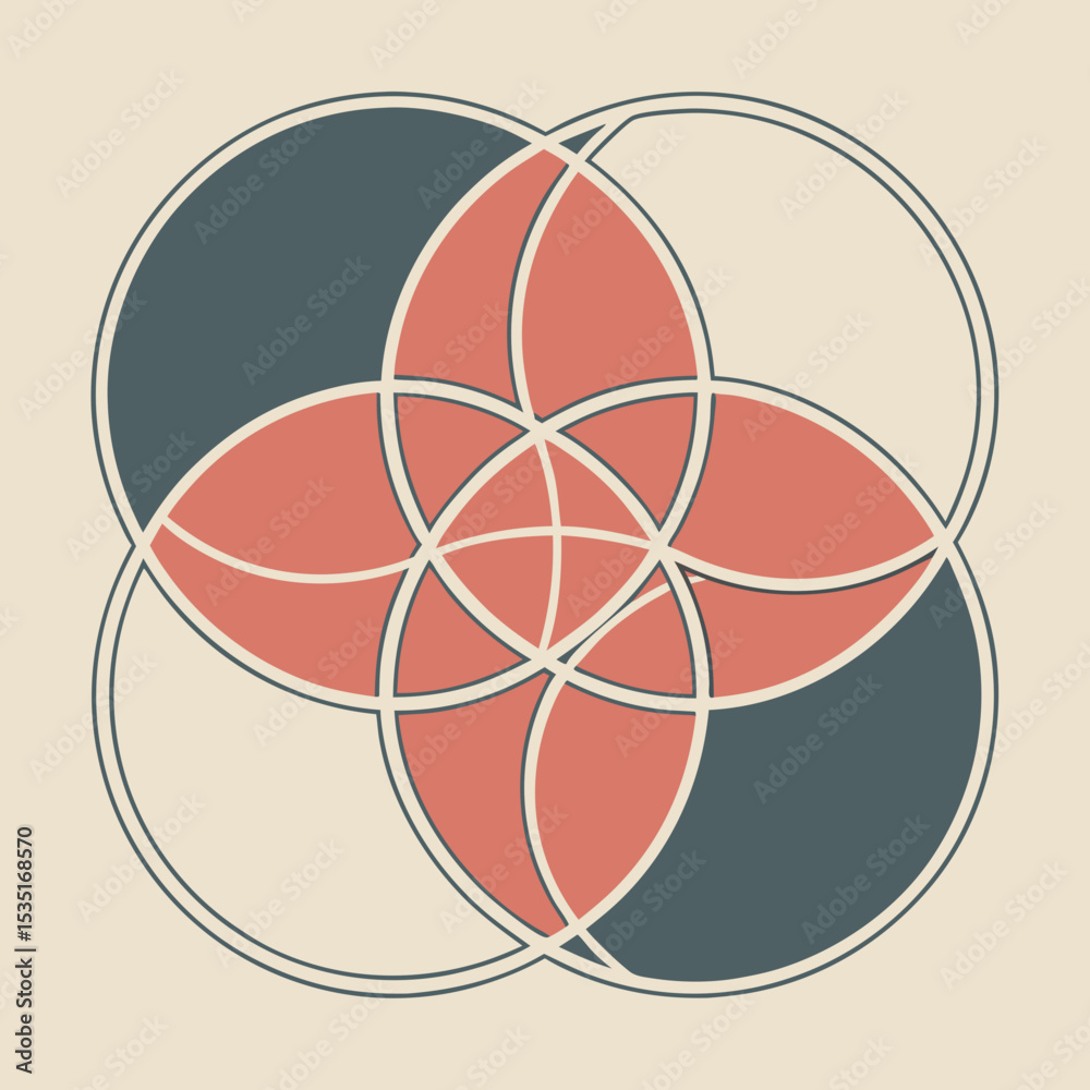 Obraz premium Minimal Gradient Overlap Shapes