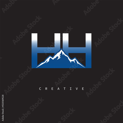 HH Creative Mountain Logo – Bold Gradient Letter mark Branding Design for Business & Outdoor Brands