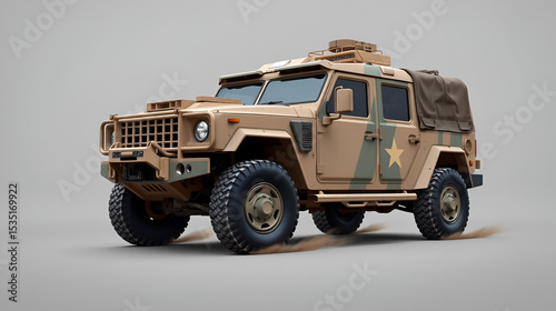 Military Truck, SUV - Rugged Tactical Vehicle for Transport and Combat Operations