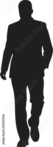 Walking businessman silhouette in suit and shoes