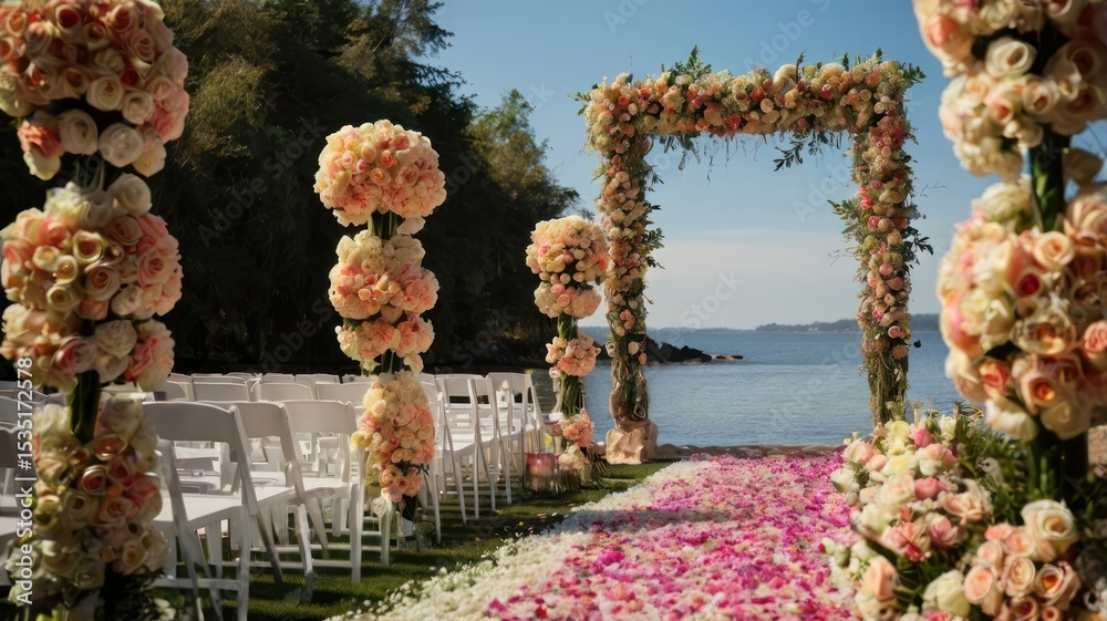 Fototapeta premium Romantic beach wedding ceremony