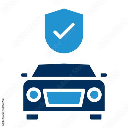 Car Insurance Blue Color Icon