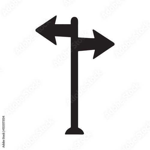 Minimalist icon with arrows pointing left and right, representing decision making