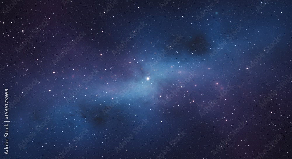 Fototapeta premium Night Star Field in Deep Blue and Purple