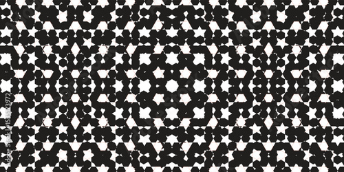 Elegant black and white seamless pattern for print on fabric. Two colors