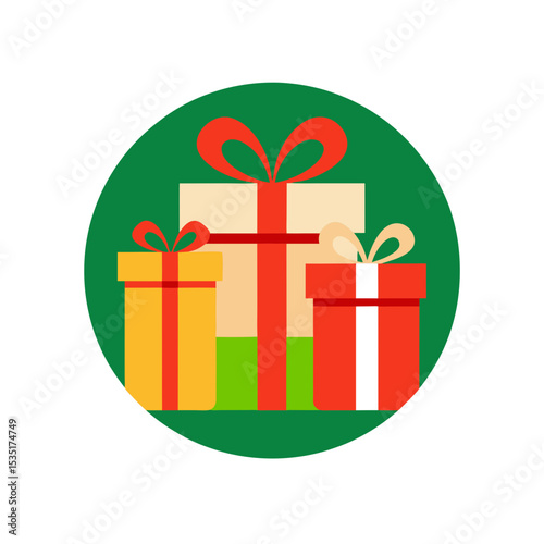 Colorful Christmas Gifts Vector Graphic For Holiday Season And Celebration Art