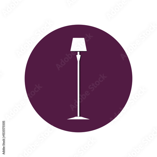 Elegant Floor Lamp Silhouette Vector For Home Decoration And Furniture Icons