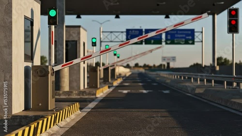 Open Toll Gate with Active Indicator Light