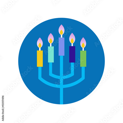 Glowing Hanukkah Candles Vector Illustration For Jewish Holiday And Traditions