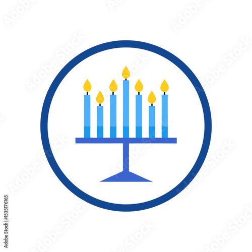 Traditional Hanukkah Menorah Vector Graphic For Jewish Holiday Celebrations