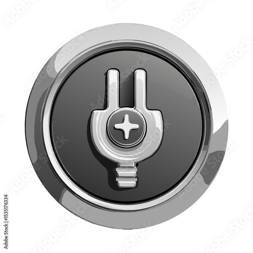 Circular power icon for on off stock vector