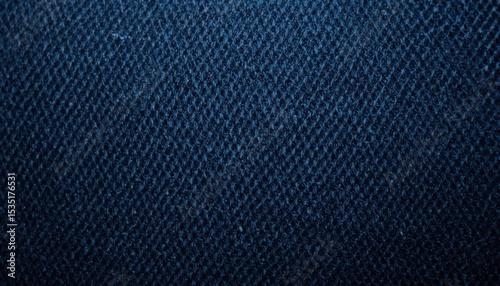  Extreme Closeup of Selvedge Dark Wash Denim Fabric. Prominent Weave Pattern, Thick Fibers, and Rich, Unwashed Color.
