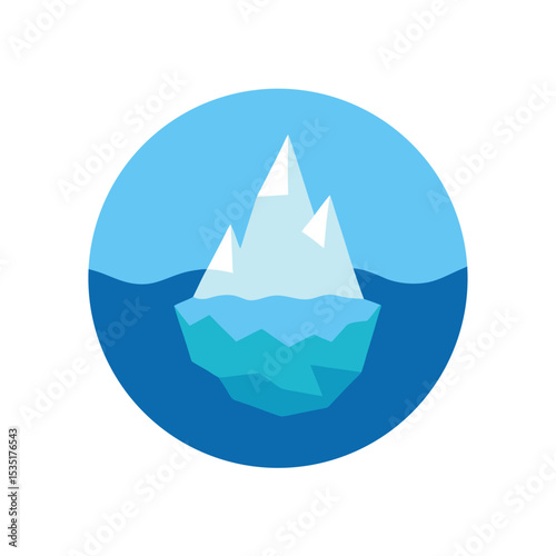 Large Iceberg In The Ocean Vector Graphic For Nature And Environmental Designs
