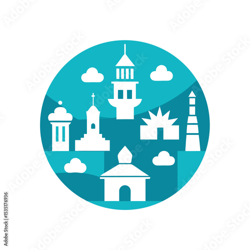 Set Of Global Landmark Icons Vector Clipart For World Travel And Geography Media