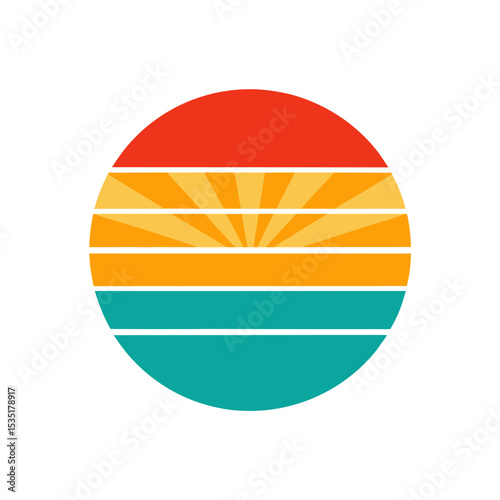 Free Download Vintage Retro Rays Vector Logo Icon in a Circle - GFXLoad