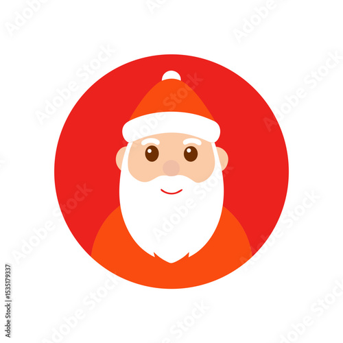 Happy Santa Claus Vector Logo Icon Clipart in a Circle